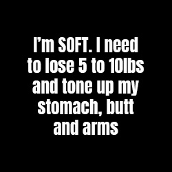 I'm Soft. I need to lose 5 to 10lbs and tone up my stomach, butt and arms